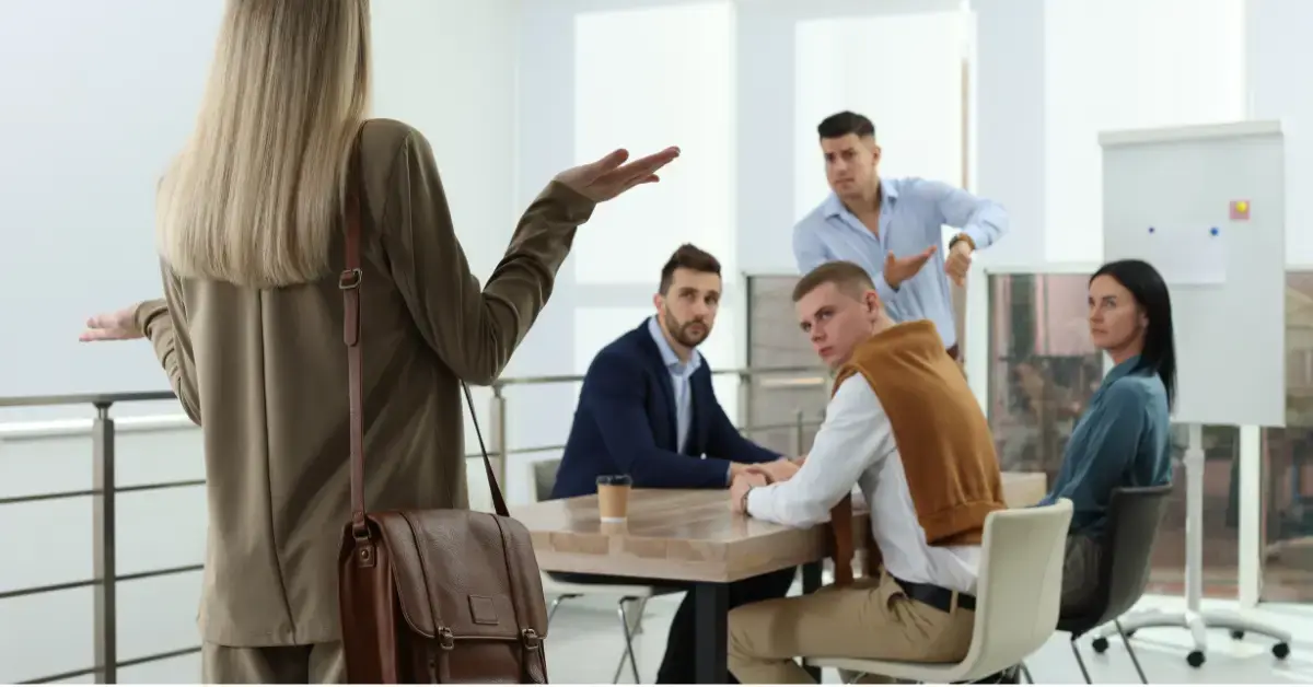 Employees arriving late for work during the morning shift, illustrating workplace tardiness and attendance issues