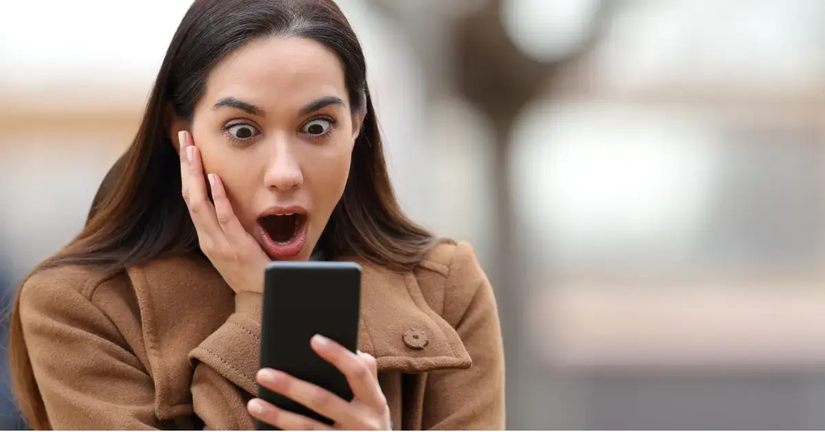 woman watching an employee live quitting their job on her phone